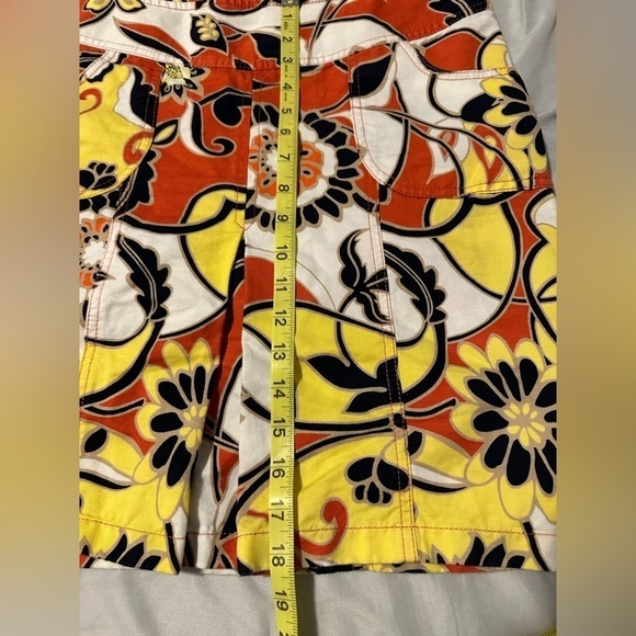 *CLEARANCE* Ann Taylor retro print yellow red linen blend pencil skirt size 8 - Picture 9 of 9